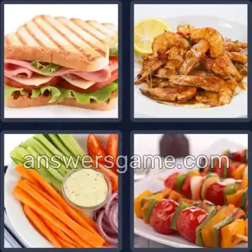 4 Pics 1 Word 4 Letters FOOD
