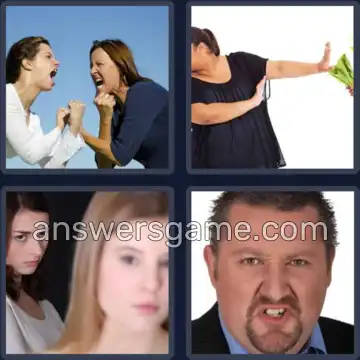 4 Pics 1 Word 4 Letters HATE