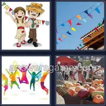 4 Pics 1 Word 4 Letters FETE