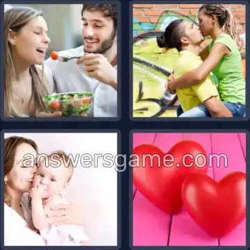 4 Pics 1 Word 4 Letters LOVE