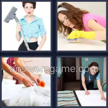 4 Pics 1 Word 4 Letters MAID