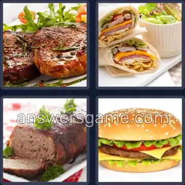 4 Pics 1 Word 4 Letters MEAT