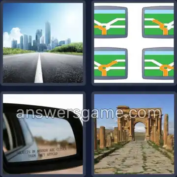 4 Pics 1 Word 4 Letters ROAD