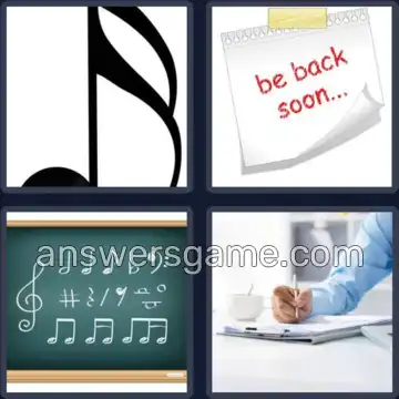 4 Pics 1 Word 4 Letters NOTE