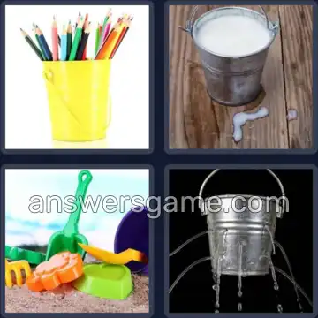 4 Pics 1 Word 4 Letters PAIL