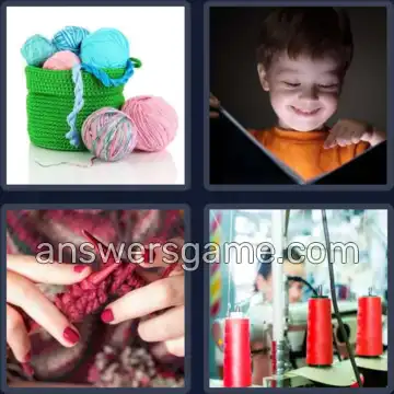 4 Pics 1 Word 4 Letters YARN