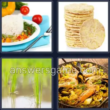 4 Pics 1 Word 4 Letters RICE