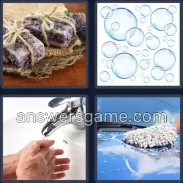 4 Pics 1 Word 4 Letters SOAP