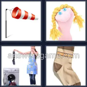 4 Pics 1 Word 4 Letters SOCK