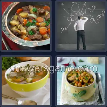4 Pics 1 Word 4 Letters STEW