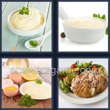 4 Pics 1 Word 4 Letters MAYO