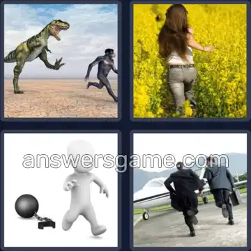4 Pics 1 Word 4 Letters FLEE