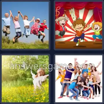 4 Pics 1 Word 4 Letters GLEE