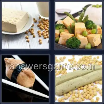 4 Pics 1 Word 4 Letters TOFU