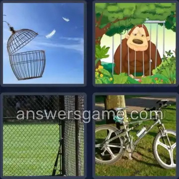 4 Pics 1 Word 4 Letters CAGE