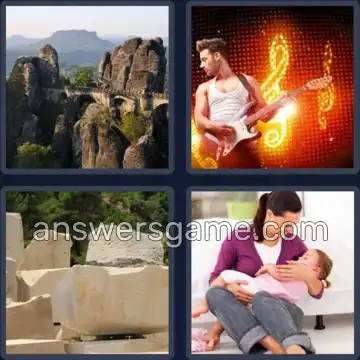 4 Pics 1 Word 4 Letters ROCK