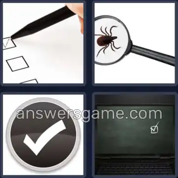 4 Pics 1 Word 4 Letters TICK