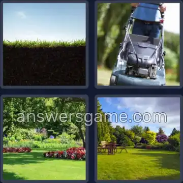 4 Pics 1 Word 4 Letters LAWN