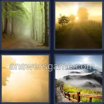 4 Pics 1 Word 4 Letters HAZE