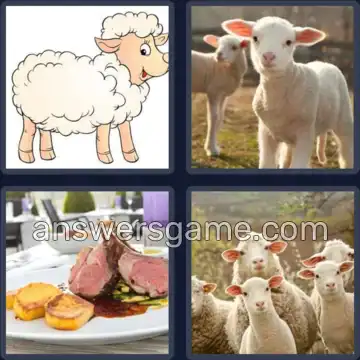 4 Pics 1 Word 4 Letters LAMB
