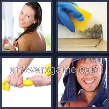 4 Pics 1 Word 4 Letters DAMP
