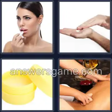 4 Pics 1 Word 4 Letters BALM