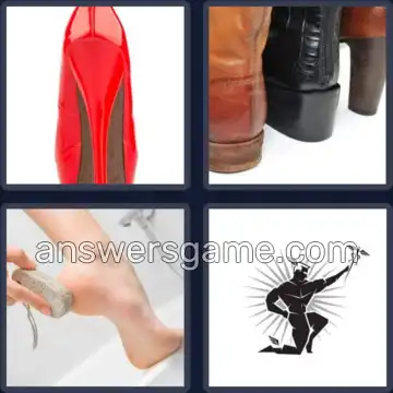 4 Pics 1 Word 4 Letters HEEL
