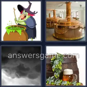 4 Pics 1 Word 4 Letters BREW