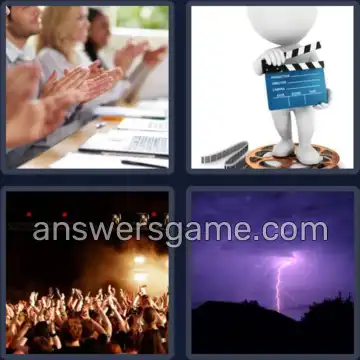 4 Pics 1 Word 4 Letters CLAP