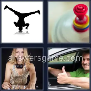 4 Pics 1 Word 4 Letters SPIN