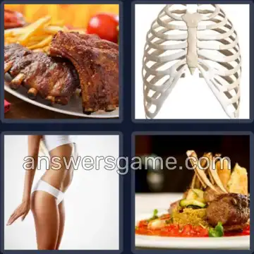 4 Pics 1 Word 4 Letters RIBS