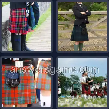 4 Pics 1 Word 4 Letters KILT