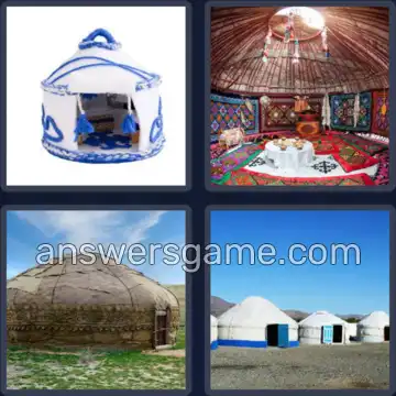4 Pics 1 Word 4 Letters YURT