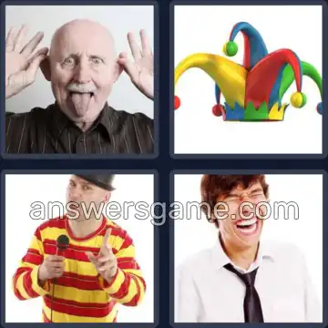 4 Pics 1 Word 4 Letters JOKE