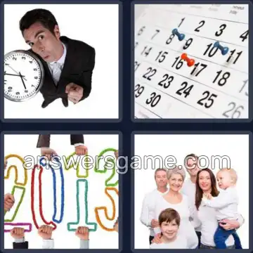 4 Pics 1 Word 4 Letters TIME