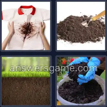 4 Pics 1 Word 4 Letters SOIL
