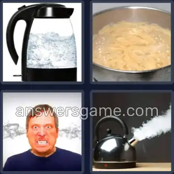 4 Pics 1 Word 4 Letters BOIL