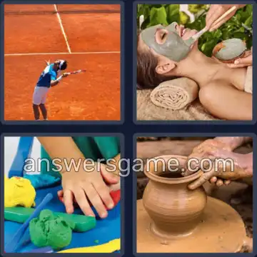 4 Pics 1 Word 4 Letters CLAY