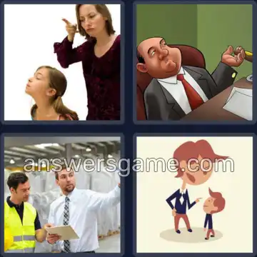 4 Pics 1 Word 4 Letters BOSS