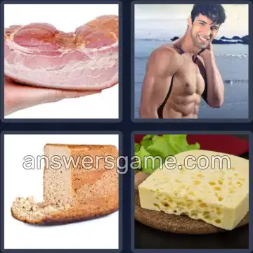 4 Pics 1 Word 4 Letters HUNK