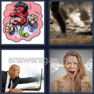 4 Pics 1 Word 4 Letters FURY