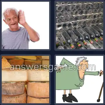 4 Pics 1 Word 4 Letters AGED