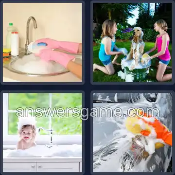 4 Pics 1 Word 4 Letters SUDS