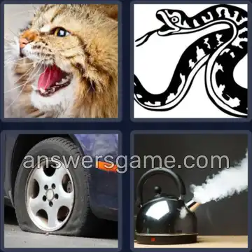 4 Pics 1 Word 4 Letters HISS