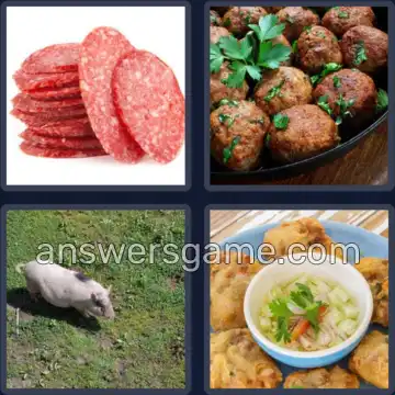 4 Pics 1 Word 4 Letters PORK