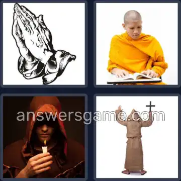 4 Pics 1 Word 4 Letters MONK