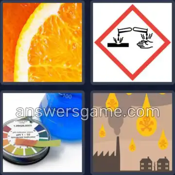 4 Pics 1 Word 4 Letters ACID