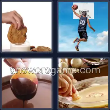 4 Pics 1 Word 4 Letters DUNK