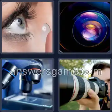 4 Pics 1 Word 4 Letters LENS