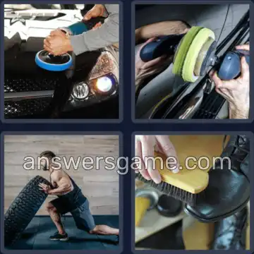 4 Pics 1 Word 4 Letters BUFF